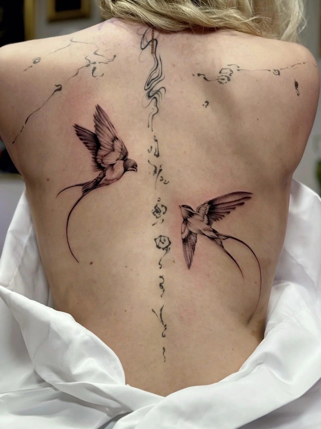 Fine-line birds and botanical detail — Janice Michelle Meyer