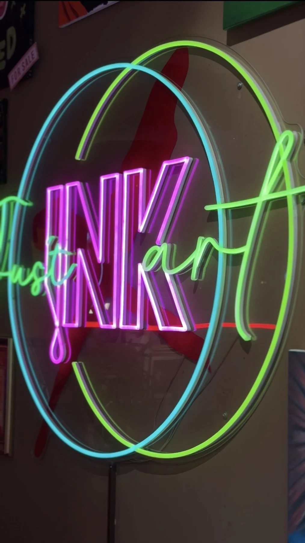 Just Ink Art Gallery — gallery neon